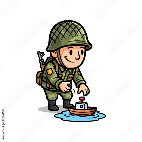 very cute dan funny army icon design very cool