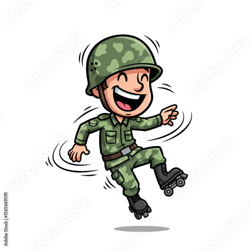 very cute dan funny army icon design