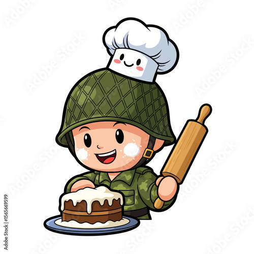 very cute dan funny army icon design very cool
