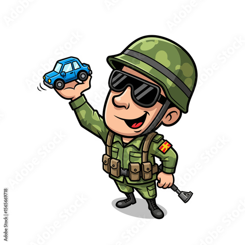 very cute dan funny army icon design very cool
