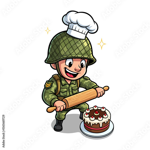 very cute dan funny army icon design very cool
