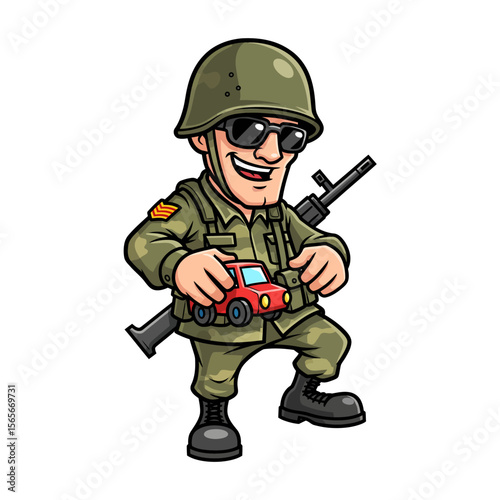 very cute dan funny army icon design very cool