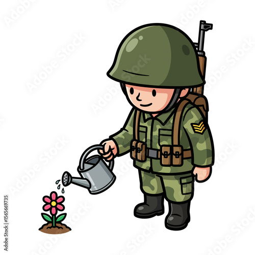 very cute dan funny army icon design very cool