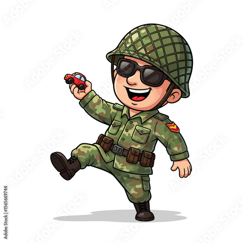 very cute dan funny army icon design very cool