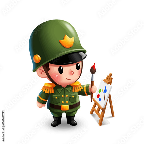 very cute dan funny army icon design very cool