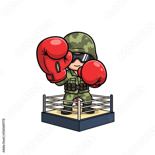 very cute dan funny army icon design