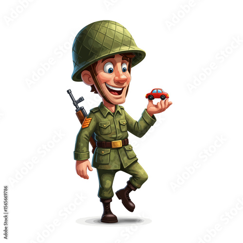 very cute dan funny army icon design