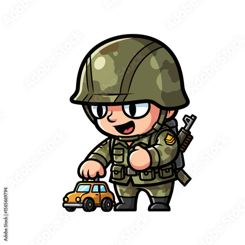 very cute dan funny army icon design very cool