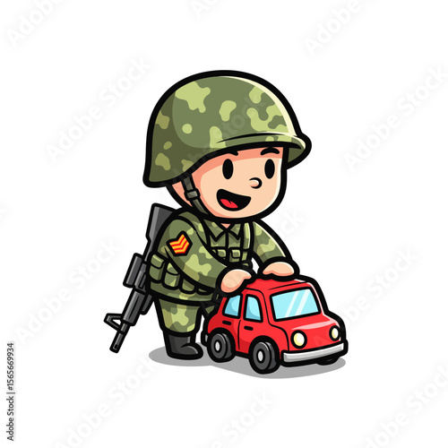 very cute dan funny army icon design very cool
