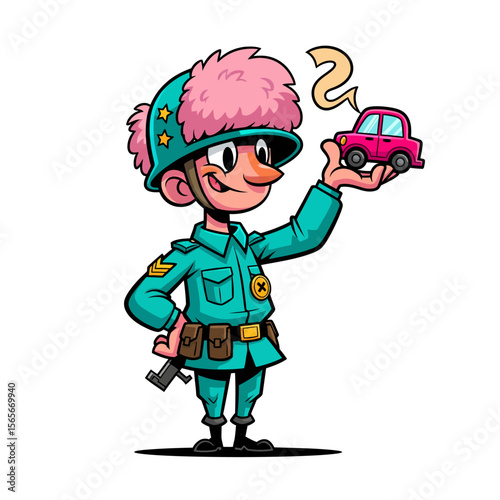 very cute dan funny army icon design