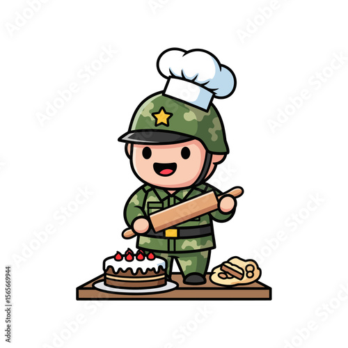 very cute dan funny army icon design very cool