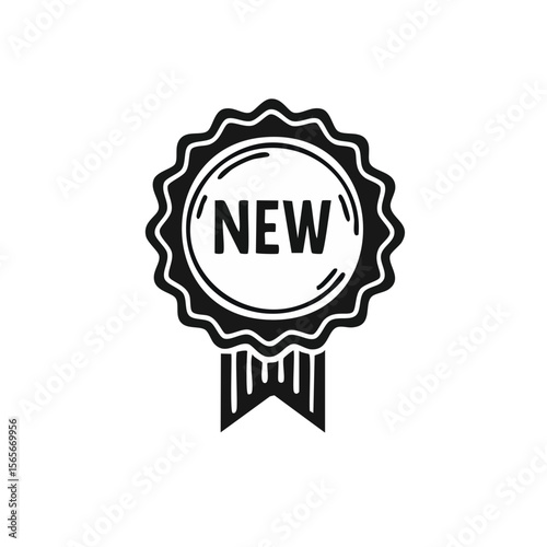 Elegant black and white new product badge vector illustration design element promotional sticker promotion announcement