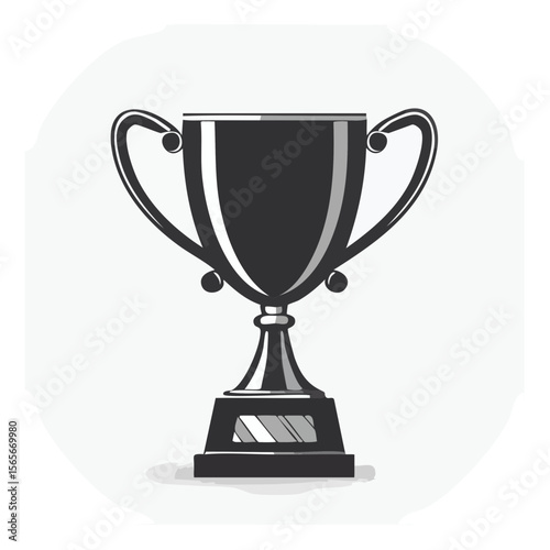 Vector illustration of a grey trophy cup symbolizing achievement and competition success on white background