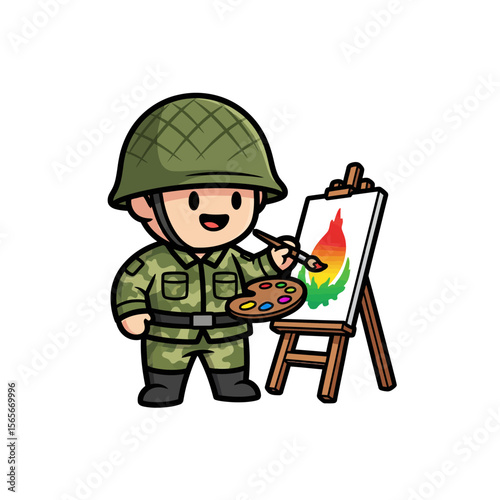 very cute dan funny army icon design very cool