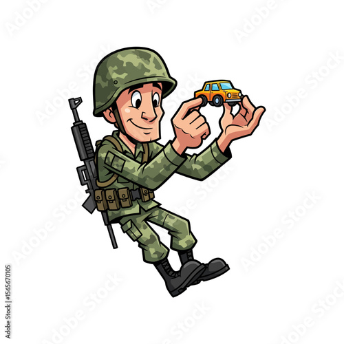 very cute dan funny army icon design very cool