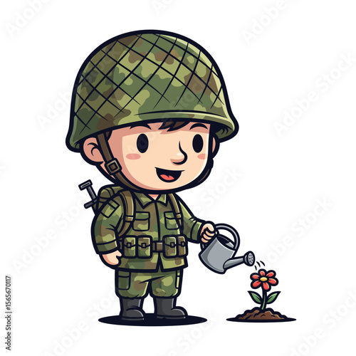 very cute dan funny army icon design very cool