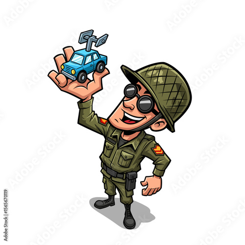 very cute dan funny army icon design