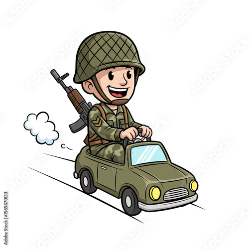 very cute dan funny army icon design very cool