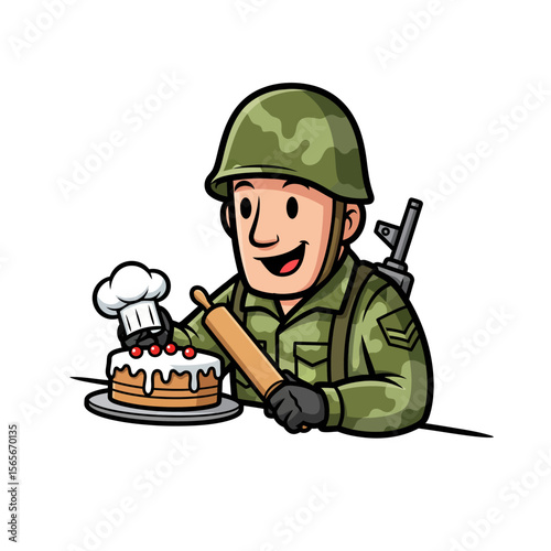 very cute dan funny army icon design very cool