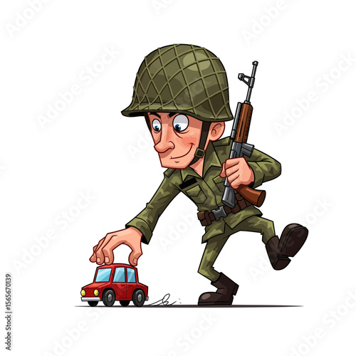 very cute dan funny army icon design