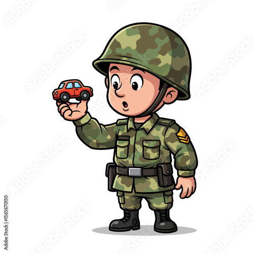 very cute dan funny army icon design very cool