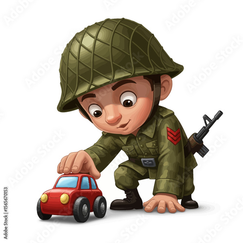 very cute dan funny army icon design