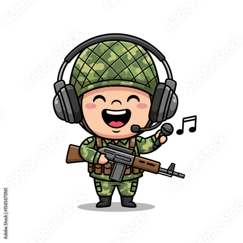 very cute dan funny army icon design very cool