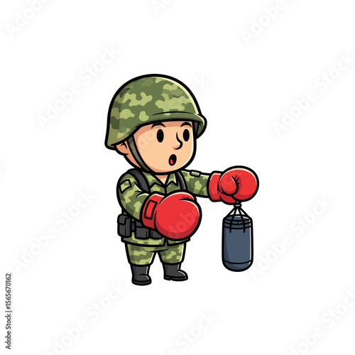 very cute dan funny army icon design very cool