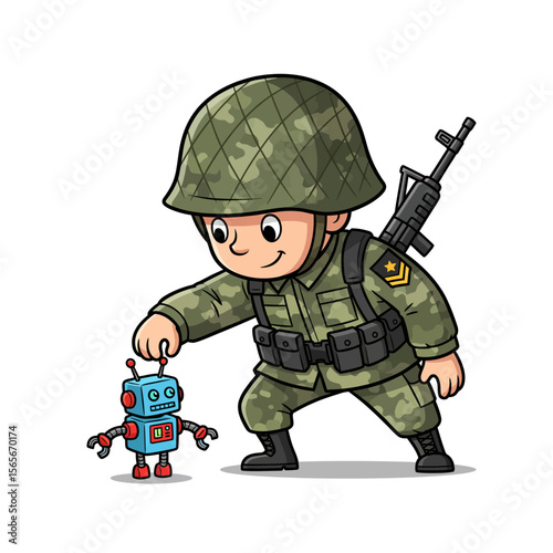 very cute dan funny army icon design very cool