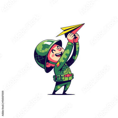 very cute dan funny army icon design