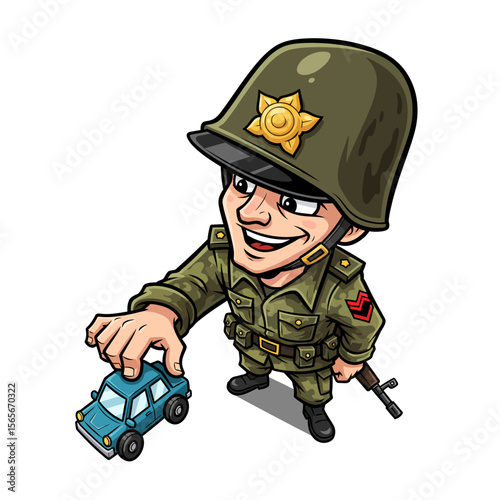 very cute dan funny army icon design