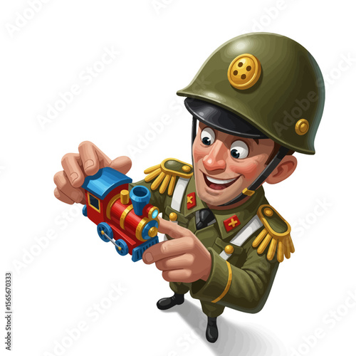 very cute dan funny army icon design