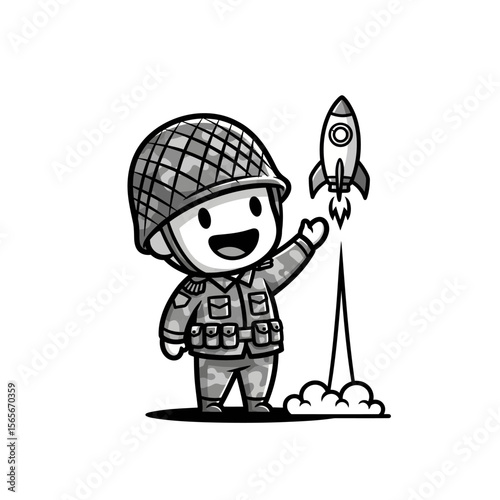 very cute dan funny army icon design