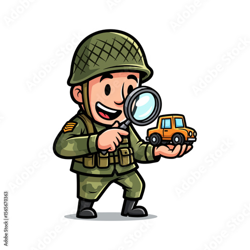 very cute dan funny army icon design