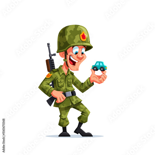 very cute dan funny army icon design