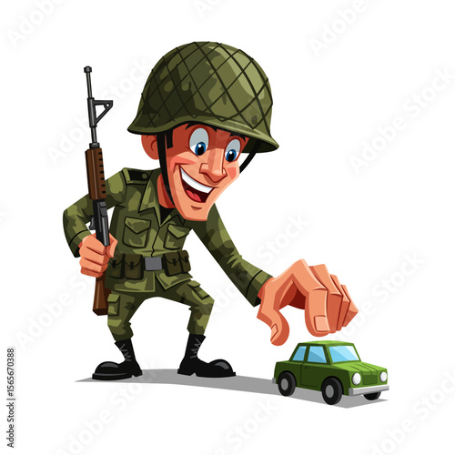very cute dan funny army icon design