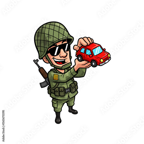 very cute dan funny army icon design