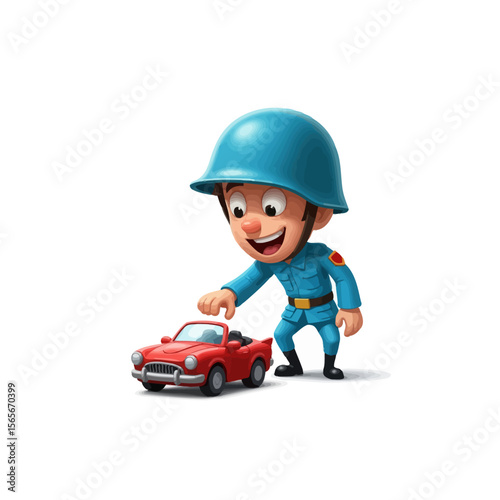 very cute dan funny army icon design
