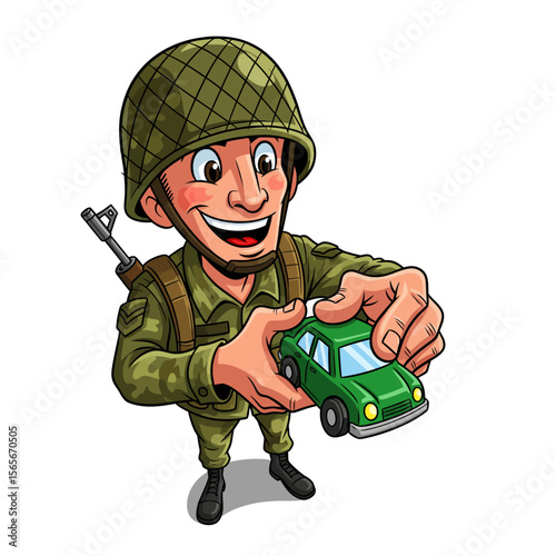 very cute dan funny army icon design