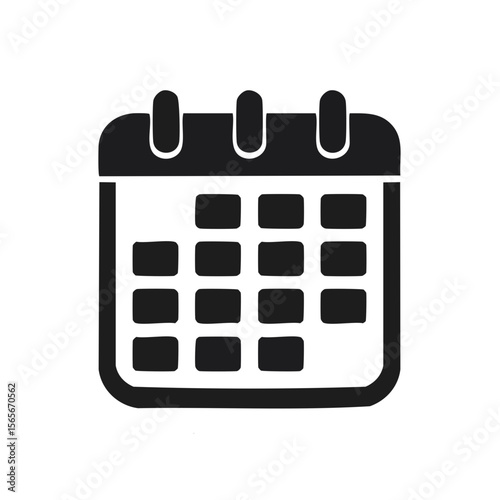 Calendar Icon Illustrating Scheduling and Time Management Concepts Appointment Planner Organizer for Business or Personal Use on a Black Background