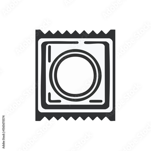Contraceptive Condom Package Icon for Protection, Safe Sex, and Awareness in Vector Format