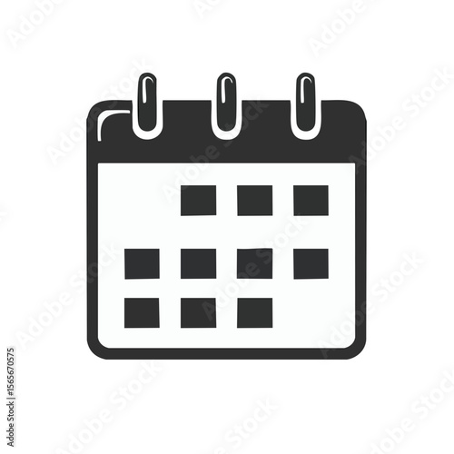 Isolated Calendar Icon on Black Background Marking Dates and Reminders Scheduling Events Important Deadlines Appointments Days Months