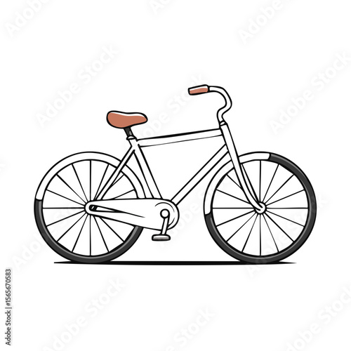 Stylish Minimalist Bicycle Illustration on Black Background: Transportation Design