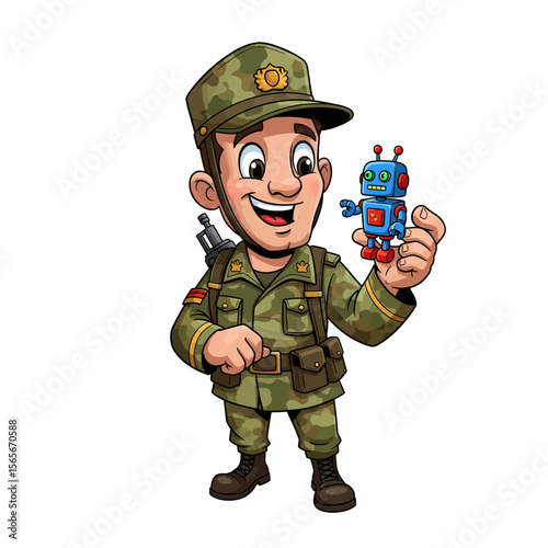 very cute dan funny army icon design