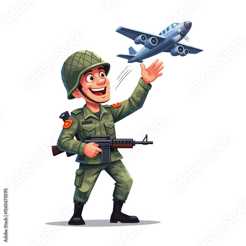 very cute dan funny army icon design