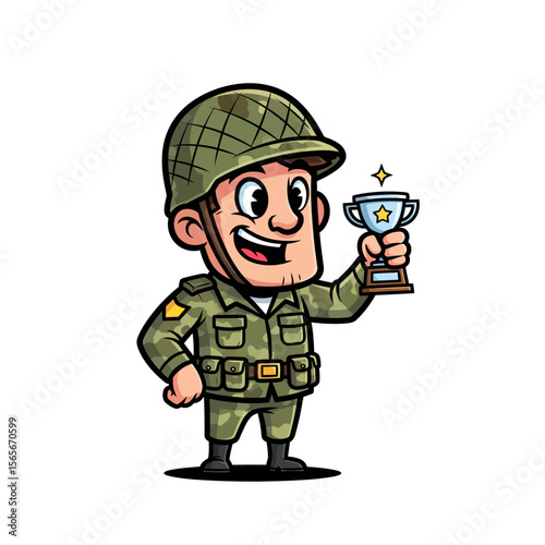 very cute dan funny army icon design