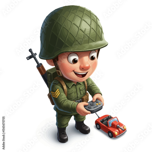 very cute dan funny army icon design