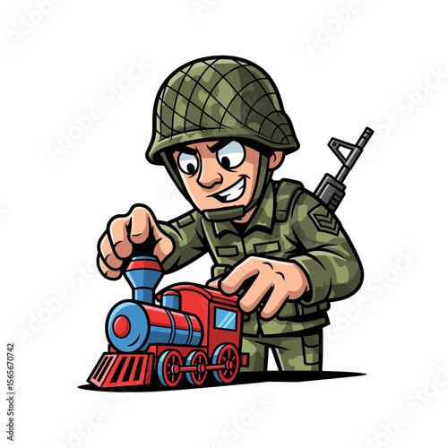 very cute dan funny army icon design