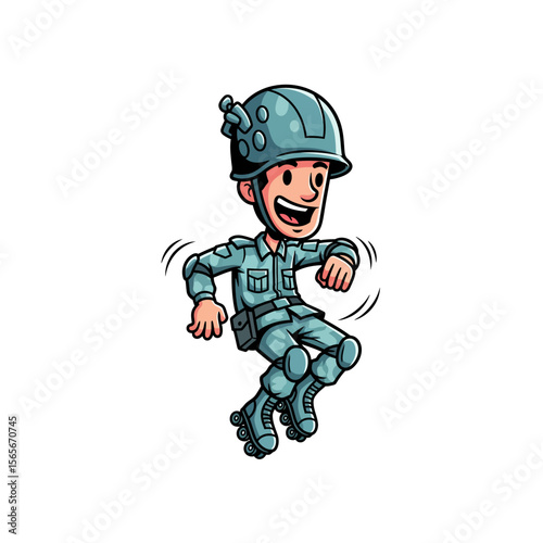 very cute dan funny army icon design