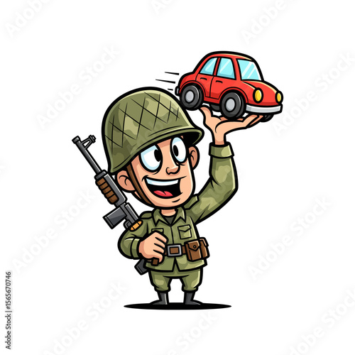 very cute dan funny army icon design